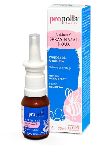 PROPOLIA - Spray nasal doux - Hygiène quotidienne - Nettoyage du nez - Propolis, Miel & prêle - Dès 3 ans - Fabriqué en France - 20 ml