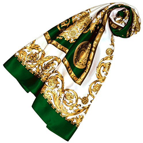 Lorenzo Cana lyxig sidenduk uppspänd duk 100 % siden 100 cm x 100 cm gren guld vit damhandduk omställning 8900966