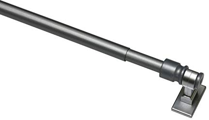 GARDINIA Barra para cortinas California, Plata-Mate, 12 mm de diámetro, Plateado, 50-85 cm