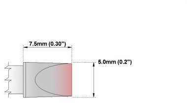 M6CH250 Lötspitze geschraubt 5mm 325-358°C Ähnliche Typen: STTC-017 THERMALTRONI