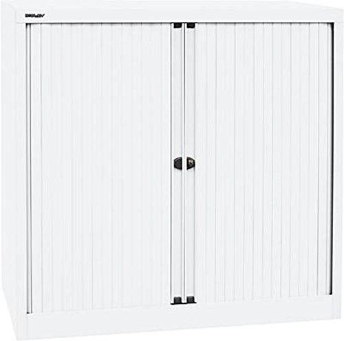 Bisley Armario Euro Tambour de persianas, 2 estantes, 2,5 Oh, B 1000 mm, Metal, pww696 persiana Tráfico Color Blanco, Cuerpo Tráfico Blanco, 43 x 100 x 103 cm