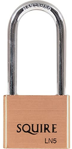 Henry Squire Lion Premium Solid Brass 5 pin Long Shackle Double Locking Padlock, 51 mm (Length), Gold