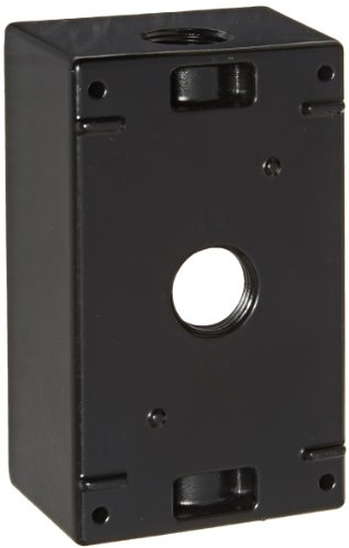 RAB Lighting B3B Outdoor Electrical Outlet Box – Weatherproof Die Cast Aluminum Junction Box, 3 Hole 1/2 in Tap Bell Box for Floodlight Switch or Outlet Installation, Wet Location Rated