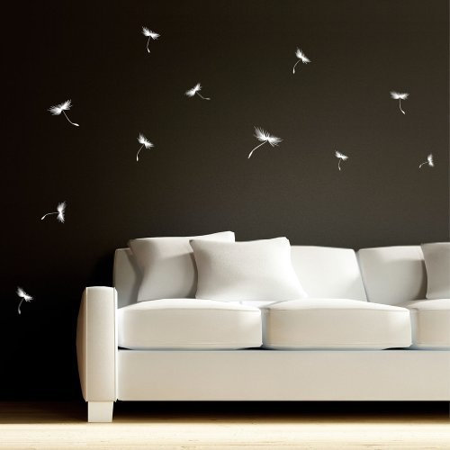 Wandtattoo: 10 Pollen von der Pusteblume / 49 Farben / 3 Größen/flieder/kl. Polle 14 x 09 cm und gr. Polle 19 x 17 cm