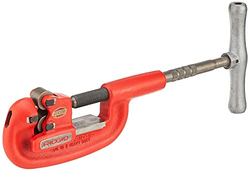 RIDGID 32820 Model 2-A Heavy-Duty Pipe Cutter, 1/8-inch to 2-inch Steel Pipe Cutter,Red