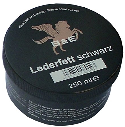 Bense u. Eicke B & E Lederfett schwarz, 250 ml für Schuhe, Handtaschen, Cabrio-Verdeck,Ledercombi,Ledercouch, Sättel und alle Glattleder Arten