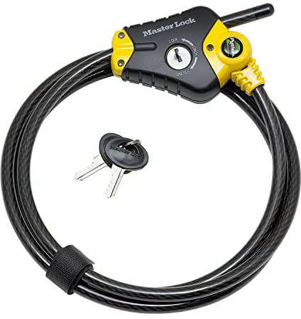 Master Lock mixte adulte Câble antivol ajustable (Longueur ajustable de 30 cm à 4,5 m) (Solution Brevetée Python), Noir, 4,5 m