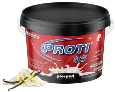 Prosport Proti® 85 Proteinpulver 2000g Vanille – 4-Komponenten-Protein mit Whey, Casein & Eialbumin – 10 Vitamine, BCAAs & EAAs – Extra cremiger Eiweißshake