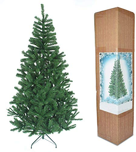 Shatchi 7FT / 2.1M Alaskan Pine Green Artificial Christmas Tree Bushy, 800 Tips Xmas Home Decorations, PVC, 210CM / 7FT Green
