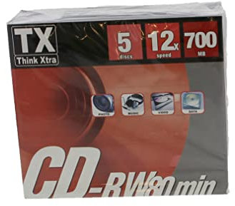 TX Think Xtra CD-RW 80 700 MB – Lot de 5