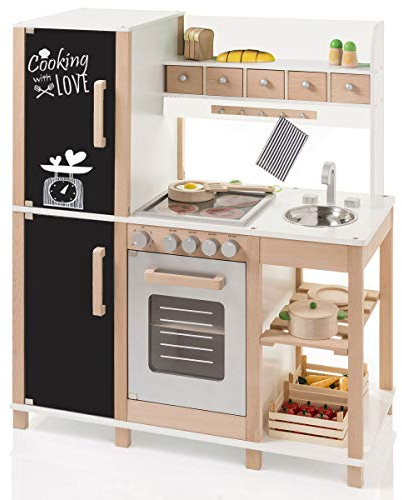 SUN Kinderküche Spielküche aus Holz mit Tafel 4139