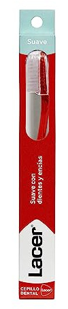 LACER - Cepillo de Dientes Suave, Ideal Encías Delicadas, Cerdas Suaves, Filamentos Tynex, Máxima Eficacia, Elimina la Placa Bacteriana, para la Higiene Bucal Diaria