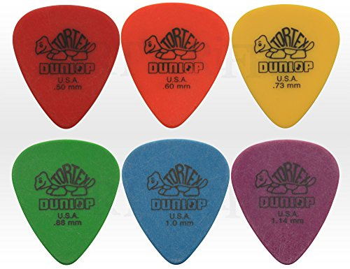 2 x DUNLOP Tortex Standard Plektrum Set (6 Stück) – 0,5–1,14 mm