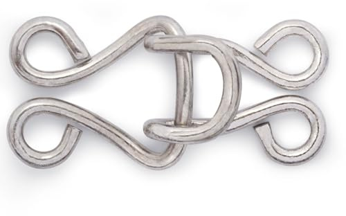 Prym 261550 Miederhaken und Augen groß MS 13 silberfarbig, Silber
