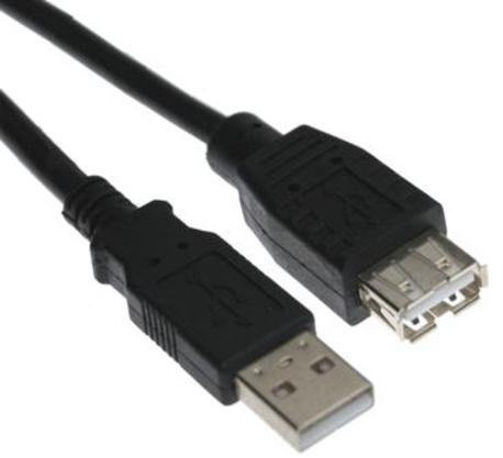 2m USB 2.0 A-A Extension Cable - Black