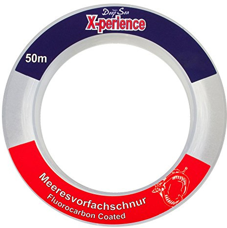 Team Deep Sea X-Perience Meeresvorfachschnur – 50m Dispenser-Spule – Fluorocarbon Coated & Unterwasser Fast unsichtbar – Maximale Abriebfestigkeit & Hohe Tragkraft – 0,45mm bis 1,20mm