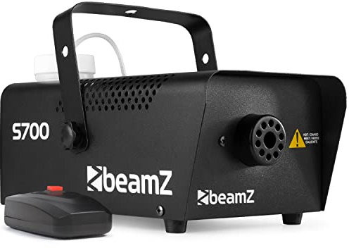 BeamZ S700 Machine à Fumée Solide et Compacte, 700 Watts, Télécommande 3 m, Réservoir 0.4 L, Préchauffe Avant Utilisation : 3 minutes, Idéal pour votre Soirée avec des Jeux de Lumière