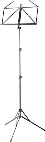 K&M 10052 Notenpult Schwarz – extra hoher Notenständer - 64 bis 150 cm langes, ausziehbares Metall-Stativ