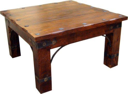 GURU SHOP Kolonialstil-Kaffeetisch R316, Braun, Size:80x80 cm