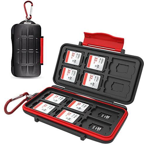 Kiorafoto Étui pour cartes mémoire 12+12 cartes TF Micro SD, étanche et résistant