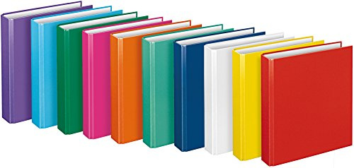 VELOFLEX - Ringordner Basic, Ringbuch, Ordner, DIN A5, 2-Ring-Mechanik, 196 x 230 x 30 mm, Karton (10 Stück, 10 Farben)