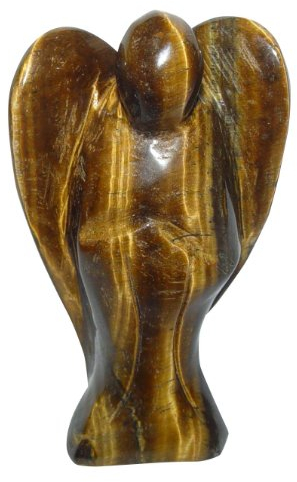 Tigerauge Engel Figur Schutzengel ca. 42 x 70 mm ca. 90 Gramm Glücksbringer.(3223)