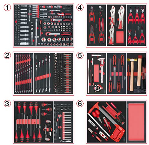 KS Tools 714.0452 Material-455 Verktyg 6 lådor för verkstadsvagnar