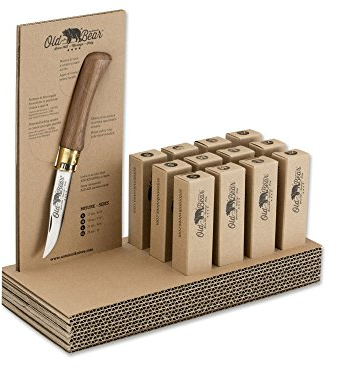Old Bear Mix Walnuss Display Set Messer, One Size