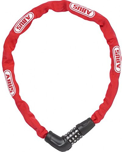 ABUS Kettenschloss Steel-O-Chain 5805C – Zahlenschloss aus 5 mm starken Stahlkette – ABUS-Sicherheitslevel 4 – 75 cm – Rot