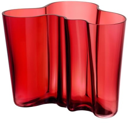 Iittala Vase Aalto 160 mm Rot aus Glas