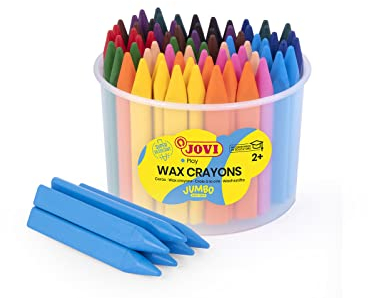 Jovi Wachsmalstifte Triwax, 3-kant Form, geruchlos, leicht auswaschbar, für alle Altersgruppen, 72 Stück in 12 Farben
