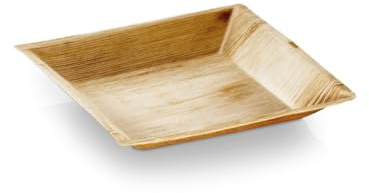 25 Assiettes Carrées Palmier Cuadra - 18 x 18 cm