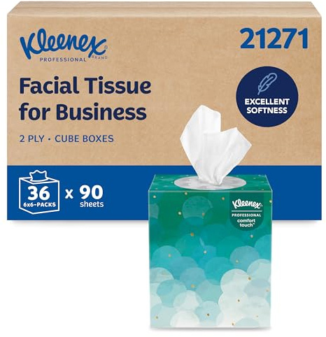 Kleenex Professioneller Kosmetiktuchwürfel für Business (21271), 6 Bündel/Etui, 6 Boxen/Bündel, 36 Boxen/Etui