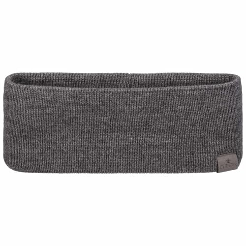 LIERYS Mono Stirnband Damen/Herren 8 cm breit - Made in Germany - dreilagiges Strickband gefüttert mit Baumwolle - Rippstrick Ohrenwärmer 54-60 cm - Ohrenschutz Herbst/Winter
