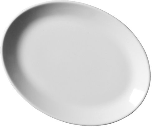 Royal Oval Plates - Pack of 6, 14inch Dinner, White Porcelain | Commercial Quality Tableware