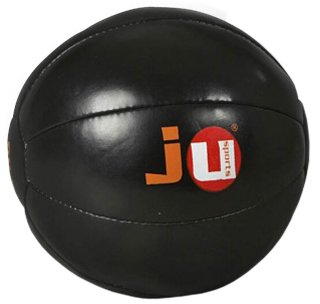 Ju-Sports Medizinball 2kg schwarz - Robuster Slam Ball aus griffigem Kunstleder mit stabilen Nähten, Gewichtsball für Krafttraining, Fitness und Sport