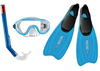 Seac Snorkeling Set Tris Easy Junior, Blau, 28-30