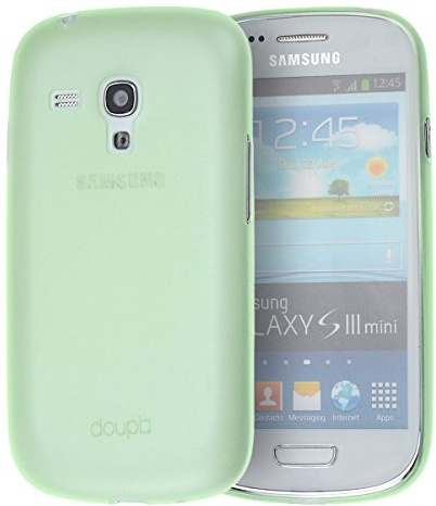doupi UltraSlim Hülle kompatibel für Samsung Galaxy S3 Mini i8190, Ultra Dünn Fein Matt Handyhülle Cover Bumper Schutz Schale Hard Case Taschenschutz Design Schutzhülle, grün