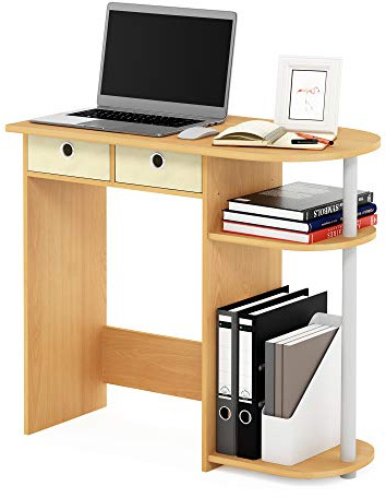 Furinno Go Green Home Laptop Notebook Computer Desk, Study Desk, Writing Desk, Beech/Ivory/White