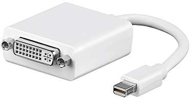 Goobay 51728 Mini DisplayPort/DVI-D per Cavo Adattatore 1.1, Bianco, 0.1m Lunghezza del Cavo
