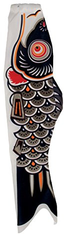 In the Breeze Koi Fish Windsock, 60-Inch, Black