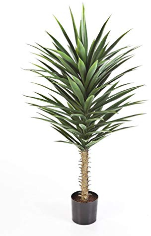 artplants.de Künstliche Yucca Busch, 102 Blätter, Deluxe, 130cm - Kunstbusch - Yucca Kunstpflanze