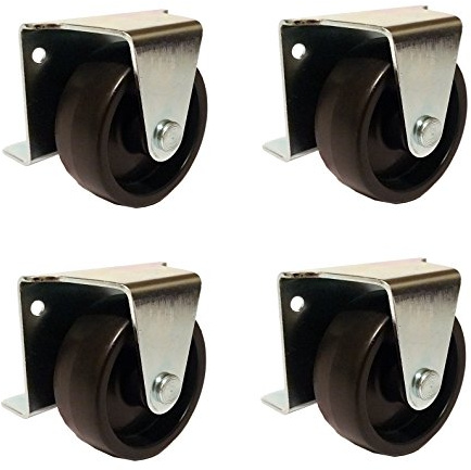 American Bolt and Screw 2 Inch Low Profile Trundle Casters Wheels Cabinet Roll Out Bed - Set of 4