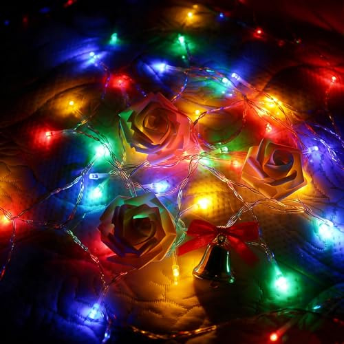 Timewanderer RGB Colorful Christmas Lights,Led String Fairy Lights AA Battery Operated Decorative Lights for Garden Home DIY Decoration Party Window Bedroom Indoor Outdoor Decor (4M 40 LEDs)