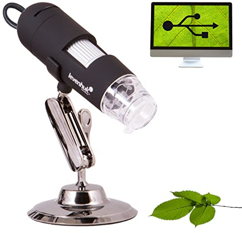 Microscopio Digitale Portatile USB Levenhuk DTX 30 (20–230x), Compatibile con Windows e Mac OS
