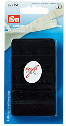 Prym - Black (3x3, 50mm) Bra Extender Hooks - 1 Count