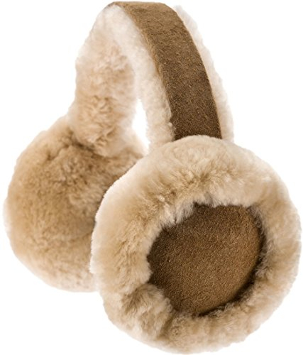 SNUGRUGS Ladies Full Sheepskin Ear Muffs with Gift Box - Chestnut