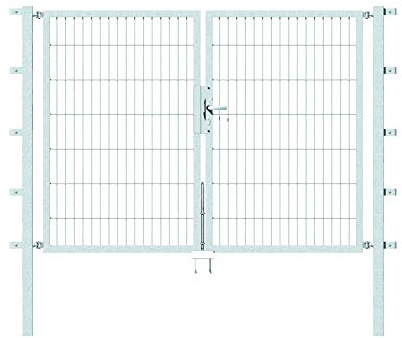 Alberts 647841 Doppeltor Flexo mit Zubehör | verschiedene Breiten und Höhen | feuerverzinkt | Breite 200 cm | Höhe 140 cm