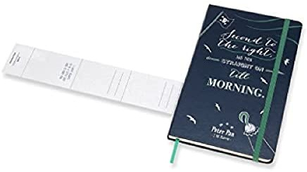 Moleskine Peter Pan Limited Edition Notizbuch (Liniertes Notizbuch mit Peter Pan Motiv, Piratenmotiv, Hardcover, Großformat 13 x 21 cm) 240 Seiten, saphirblau