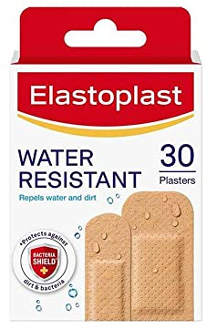Elastoplast Water Resistant Plaster, repels water and dirt - Pack of 1(30 Plasters)